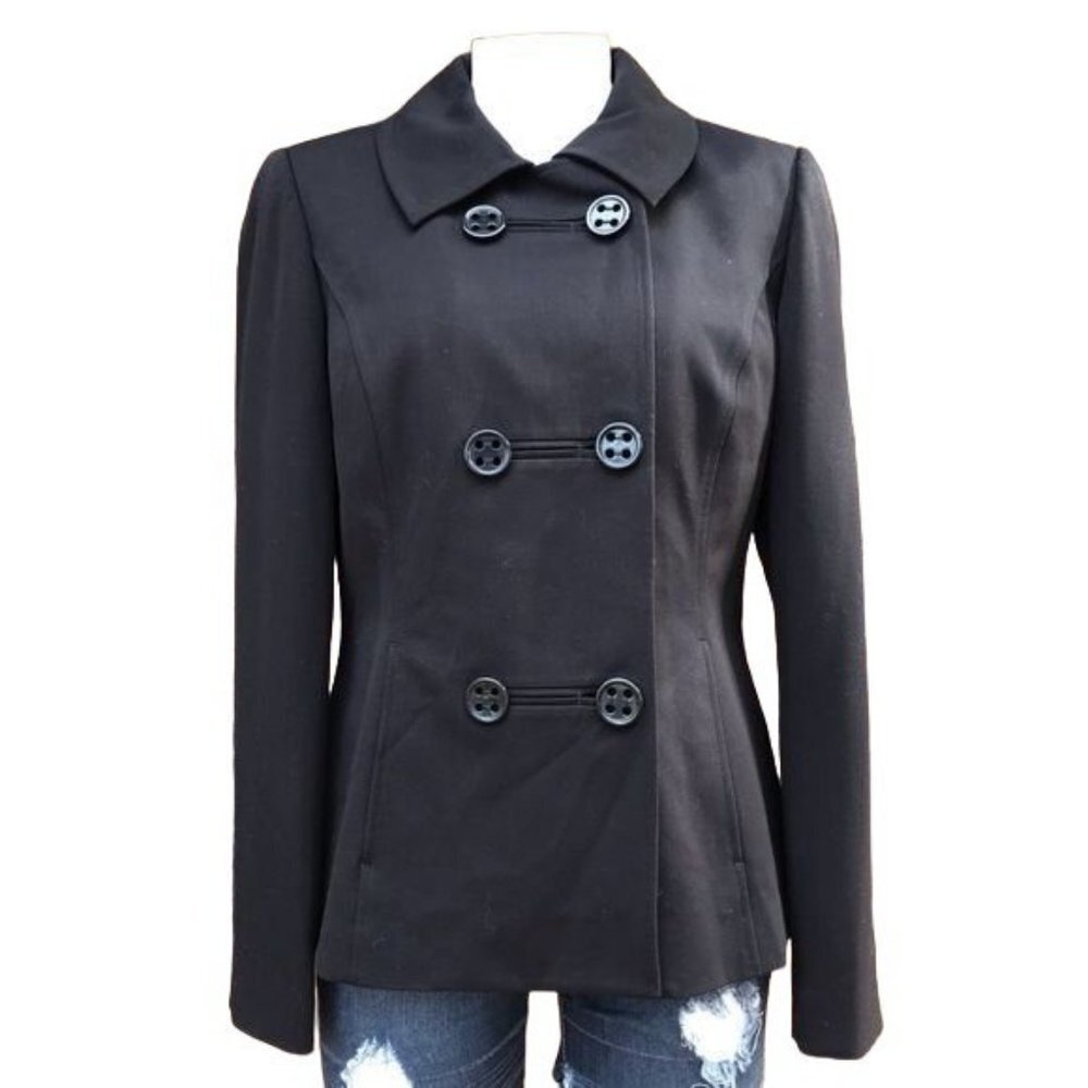 Atelier Pea Coat Double Breasted Black Womens Jacket NWT Size 8 - Picture 1 of 8